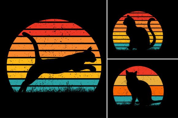 Cat Sunset Vintage TShirt Design Graphic: A Deep Dive