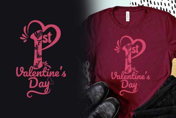 Celebrate the First: 1st Valentines Day Tshirt Graphic Design