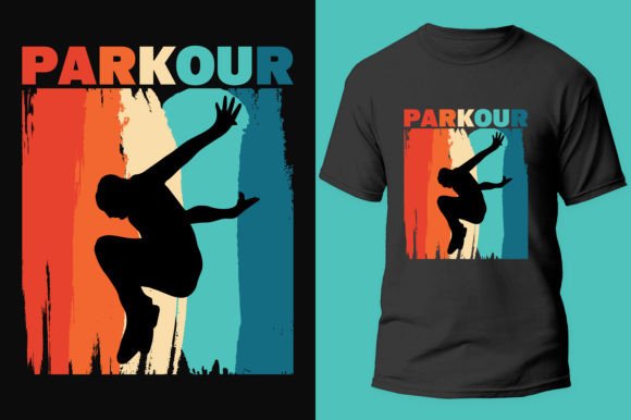 Dynamic Movement: A Parkour T-shirt Design Vector Graphic